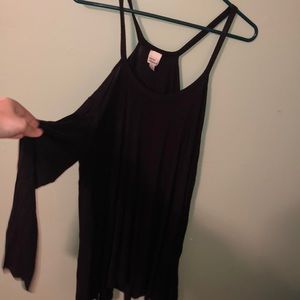 Black cold shoulder shirt